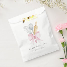 Sacolinha Assado Com Amor Elegante Laço Rosa Personalizado 