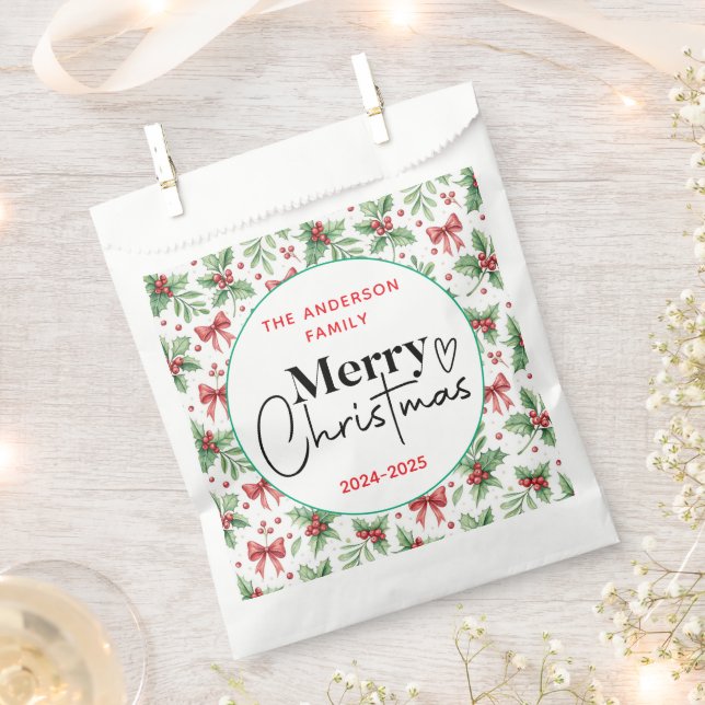 Sacolinha Assunto: Grama Verde de Aquarela - Festa de Natal  (Cortado)