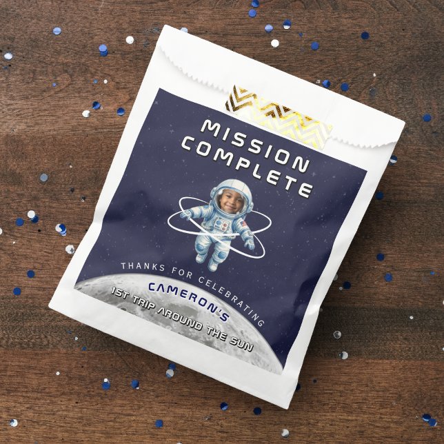 Sacolinha Astronaut Birthday Party 1st Trip Around the Sun (Criador carregado)