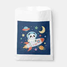 Sacolinha Astronauta azul e laranja Panda