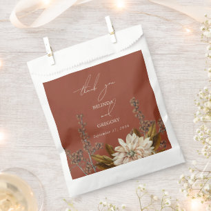 Sacolinha Autumn Floral Terracotta Watercolor Casamento outo
