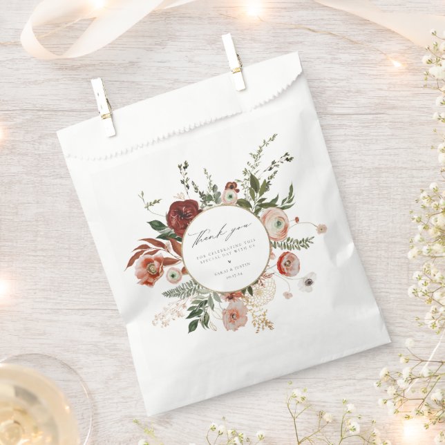 Sacolinha Autumn Floral Weding Obrigado (Cortado)