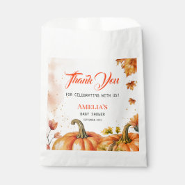 Sacolinha Autumnal Watercolor Thank You Pumpkin Baby Shower