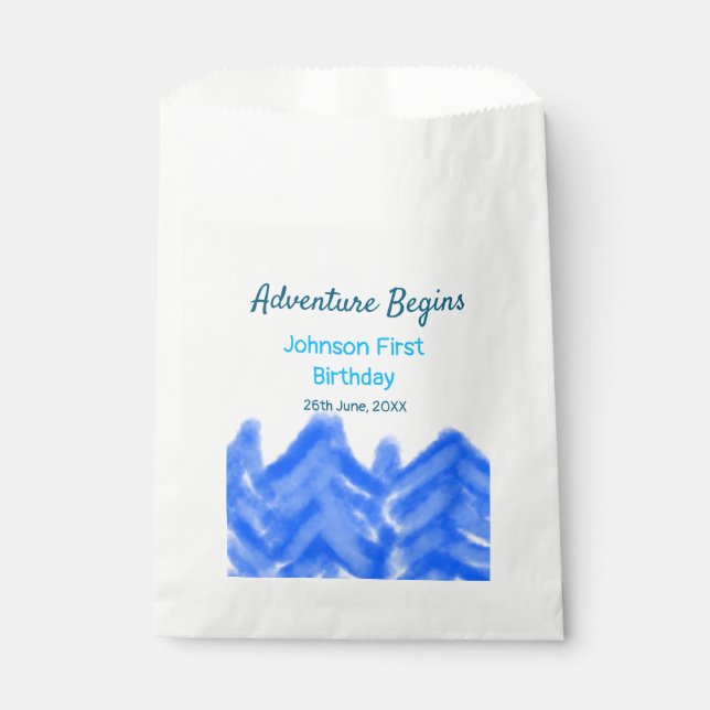 Sacolinha Aventura Azul Aqua inicia montanha primeiro aniver (Frente)