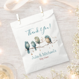 Sacolinha Aves Whimsical em Ramais Chá de fraldas de Pastel