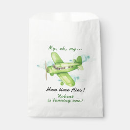 Sacolinha Avião Meu Tempo Voa Viagem Primeiro Aniversário