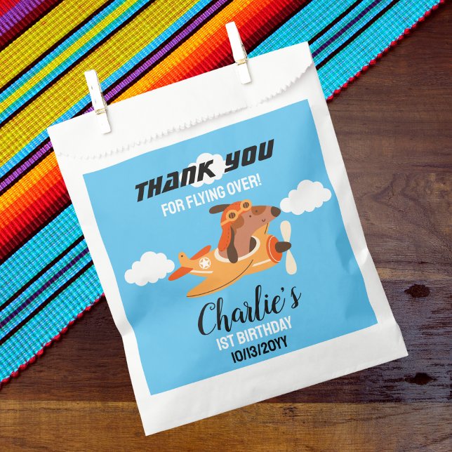 Sacolinha Avião Voador Piloto De Cães,Belo Aniversário Obrig (Criador carregado)