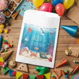 Sacolinha Azul Debaixo do Mar aniversário de criança