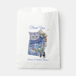 Sacolinha Azul Denim, rendas, Joias de Costume e Kittens