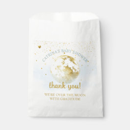 Sacolinha Azul Dourado sobre a Lua e o Chá de fraldas das Es