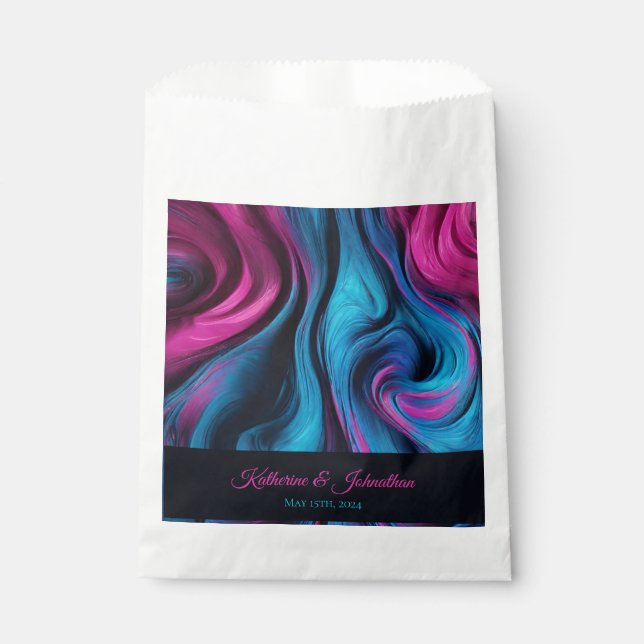 Sacolinha Azul e Rosa Modernos - (Frente)