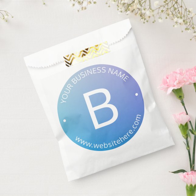 Sacolinha Azul e Roxo Desvanecendo em Ombre com Texto Editáv (Selado)