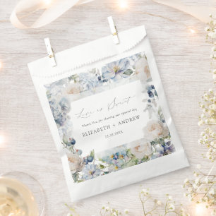 Sacolinha Azul Elegante Azul e Casamento Cor-de-Rosa Esbranq