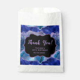 Sacolinha Azul Escuro Agate Oceânico Púrpura Aniversário Obr