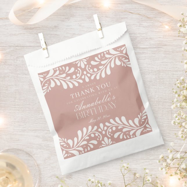 Sacolinha Azulejo Rosa Talavera Espanhol Fiesta Birthday Des (Cortado)