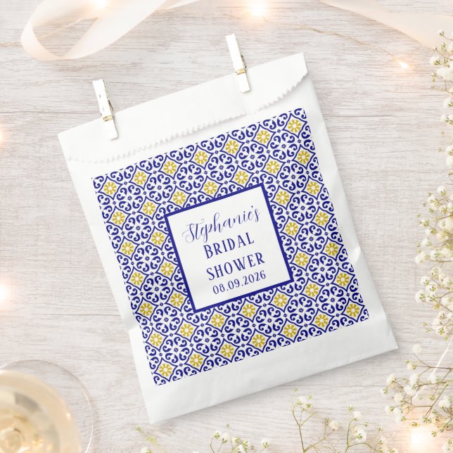 Sacolinha Azulejos Portugueses Chá de panela Azul Mediterrân (Cortado)