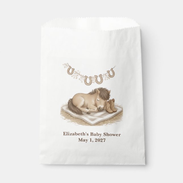 Sacolinha Baby Boots and Foal Western Baby Shower (Frente)