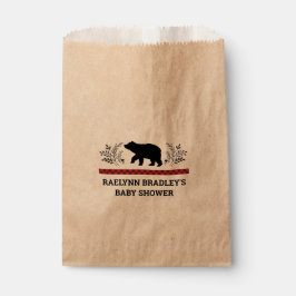 Sacolinha Baby Boy Kraft Bear Lumberjack Favor Bolsas
