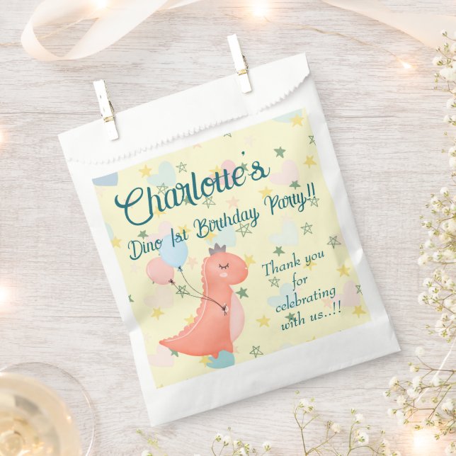 Sacolinha Baby Dino Festa de aniversário (Cortado)