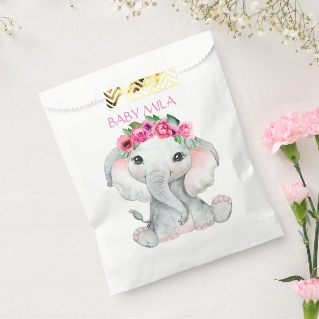 Sacolinha Baby elephant floral pink (Selado)