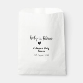 Sacolinha Baby in bloom baby shower simple black heart date