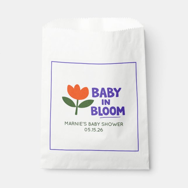 Sacolinha Baby in Bloom Tulip Trendy Modern Baby Shower (Frente)