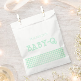 Sacolinha Baby-Q Mint Green Gingham Baby Shower