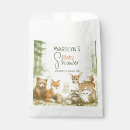 Sacolinha Baby Shower Cute Woodland Baby Animals