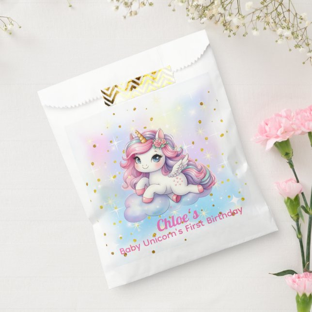 Sacolinha Baby Unicorn Favor Bags (Selado)