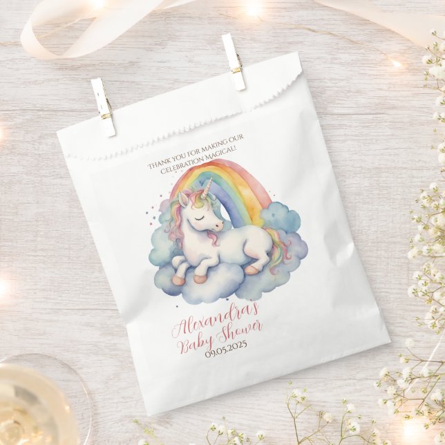 Sacolinha Baby Unicorn Obrigado Chá de fraldas de Meninas (Cortado)