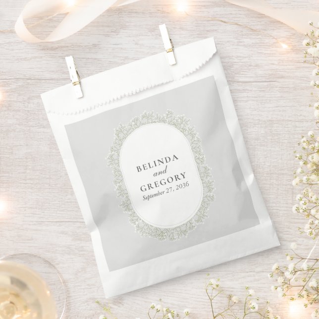 Sacolinha Baby's Breath Monogram Gypsophila Floral Wedding (Cortado)