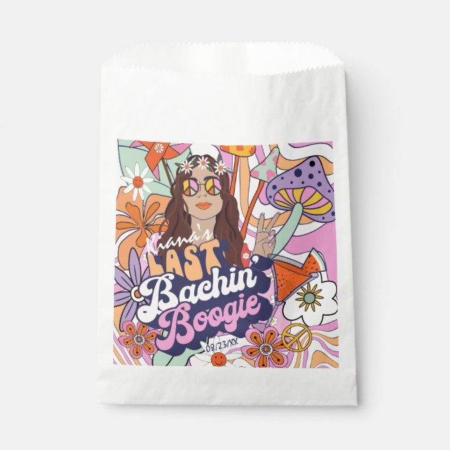 Sacolinha Bachelorette Groovy 70s Última Bachin' Boogie ID92 (Frente)