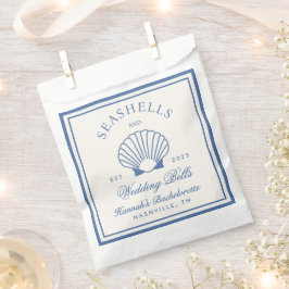 Sacolinha Bachelorette Retro Blue Seashells & Wedls