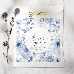 Sacolinha Bag de Favor do Casamento Floral Azul Elegante