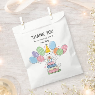 Sacolinha Bag Festa de aniversário Labradoodle White Chalk B