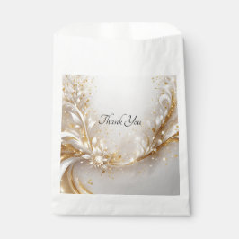 Sacolinha Bag Floral Favor Branco Dourado