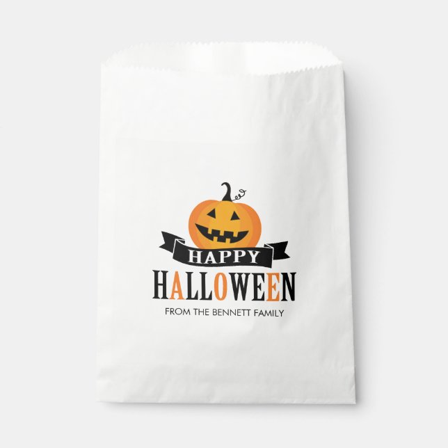 Sacolinha Bag Preto e Branco do Favor do Halloween (Frente)