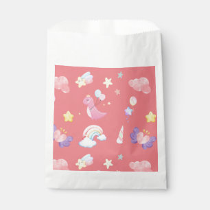 Sacolinha Balão-arco-íris de dinossauro, rosa-doce, bonito