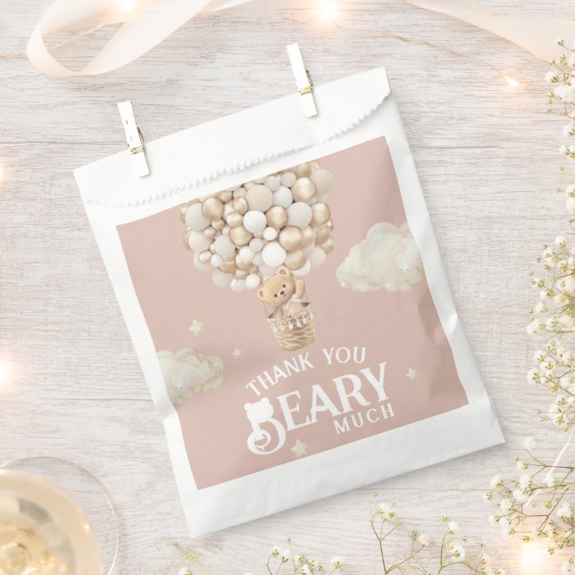 Sacolinha Balão de Urso de Teddy Espera Chá de Garota (Cortado)