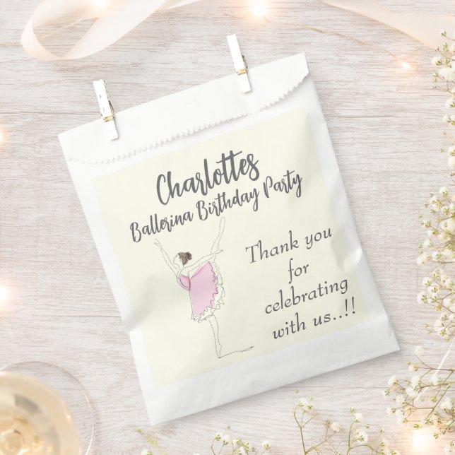 Sacolinha Ballerina Festa de aniversário (Cortado)