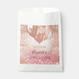 Sacolinha Balões de ouro de rosa quinceanera