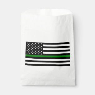 Sacolinha Bandeira Thin Green Line: Veteranos Militares Patr