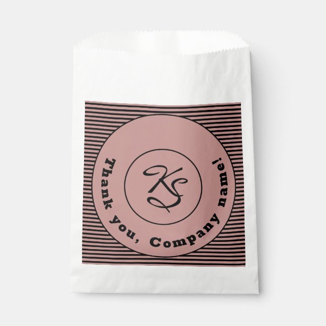 Sacolinha Bandeja de Papel da Empresa e Monograma com faixas (Frente)