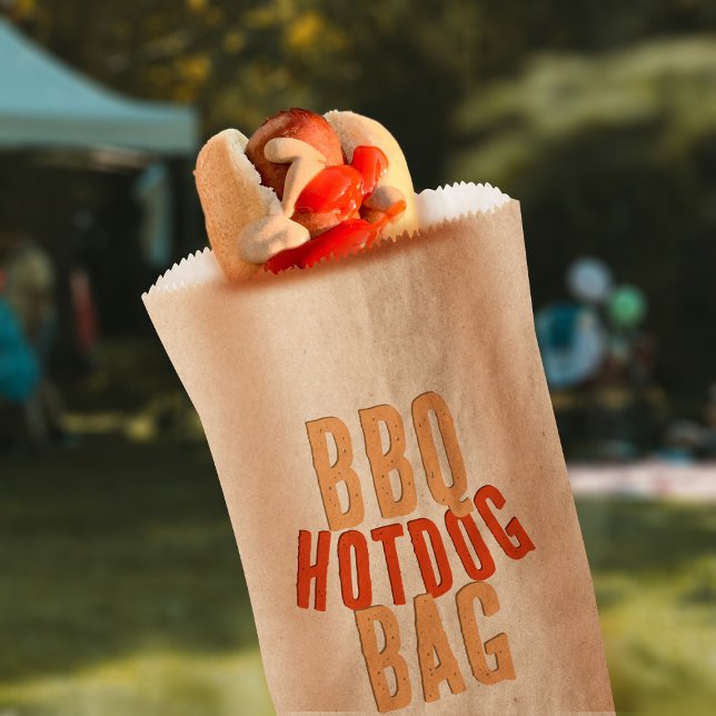 Sacolinha Bandeja de papel de Comida de cachorro quente (Perfect brown paper bags for your hot dog party)