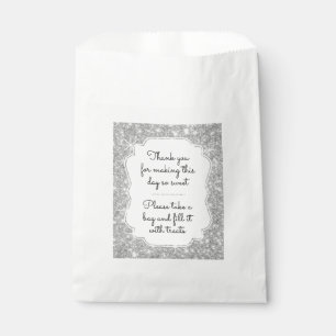 Sacolinha Bar de Silver Sparkle Buffet Favor de Casamento