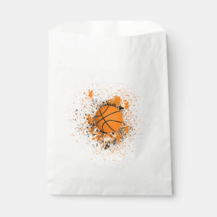 Sacolinha Basquete Grunge Laranja Manchado Preto Festa