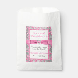 Sacolinha Bat Mitzvah Favor Bag | Wonderland de inverno rosa