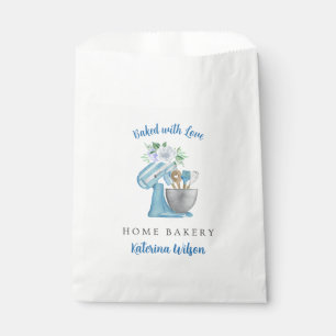 Sacolinha Batedeira Mistura Flor Azul Home Bakery