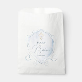 Sacolinha Batismo de Crest de Ceste Azul Claro Elegante