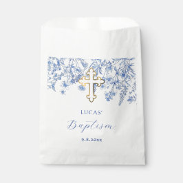 Sacolinha Batismo de flores silvestres azuis francesas